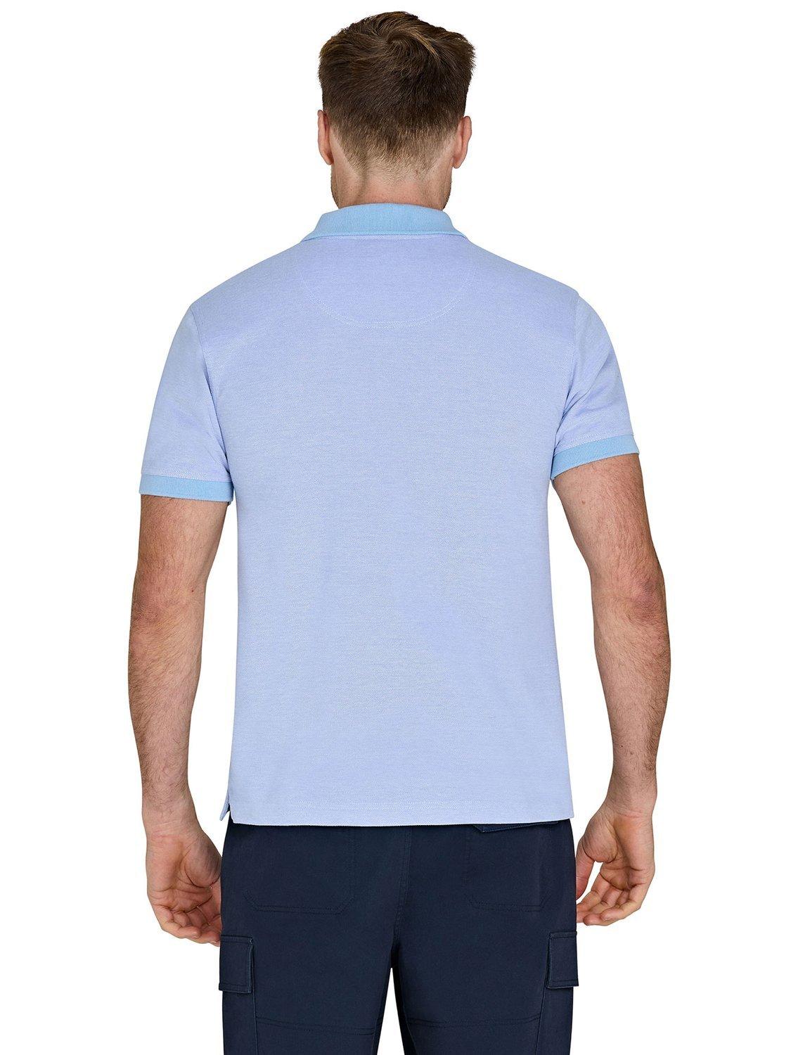 Product image 3 of 8, which shows Raging Bull Birdseye Pique Woven Polo Shirt, Sky Blue, S