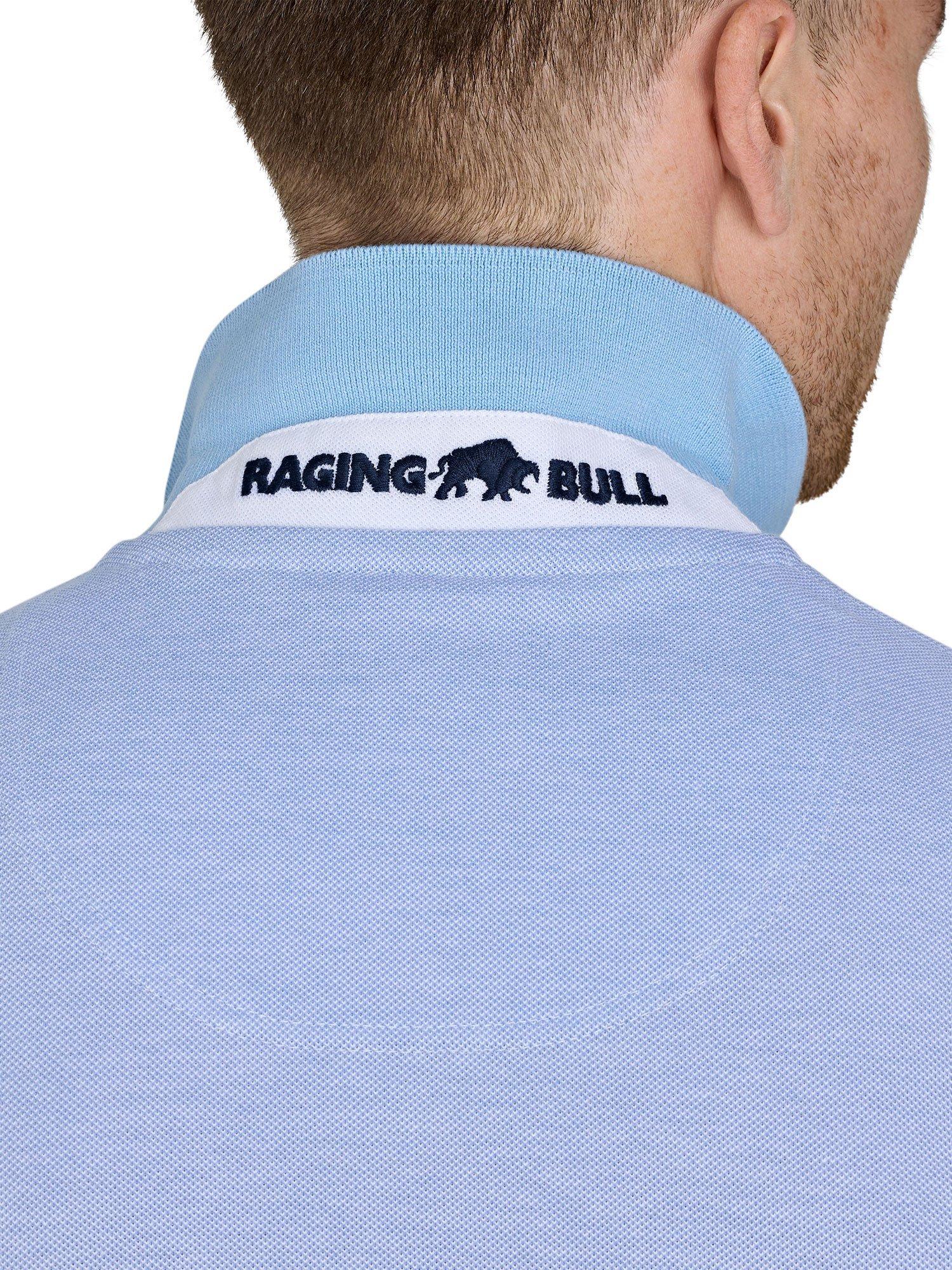 Product image 5 of 8, which shows Raging Bull Birdseye Pique Woven Polo Shirt, Sky Blue, S