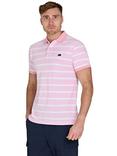 Raging Bull Birdseye Stripe Pique Polo Shirt, Pink