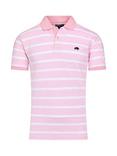 Raging Bull Birdseye Stripe Pique Polo Shirt, Pink
