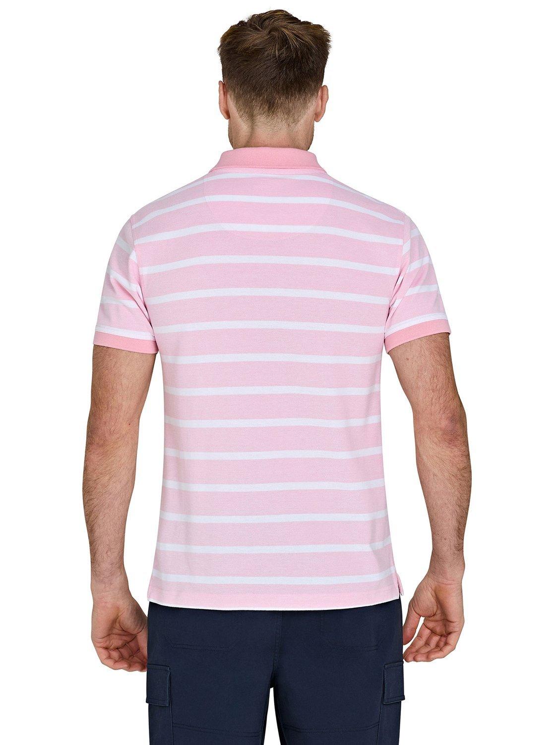 Product image 3 of 7, which shows Raging Bull Birdseye Stripe Pique Polo Shirt, Pink, S
