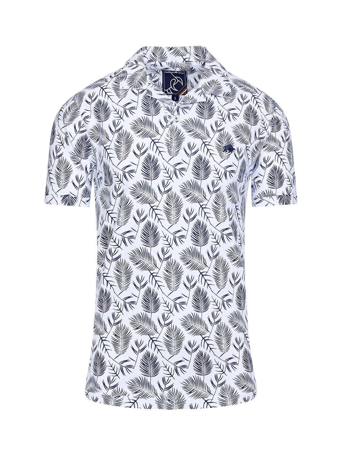 Product image 2 of 6, which shows Raging Bull Cotton Regular Fit Floral Print Polo Shirt, Navy, S