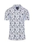 Raging Bull Cotton Regular Fit Floral Print Polo Shirt, Navy