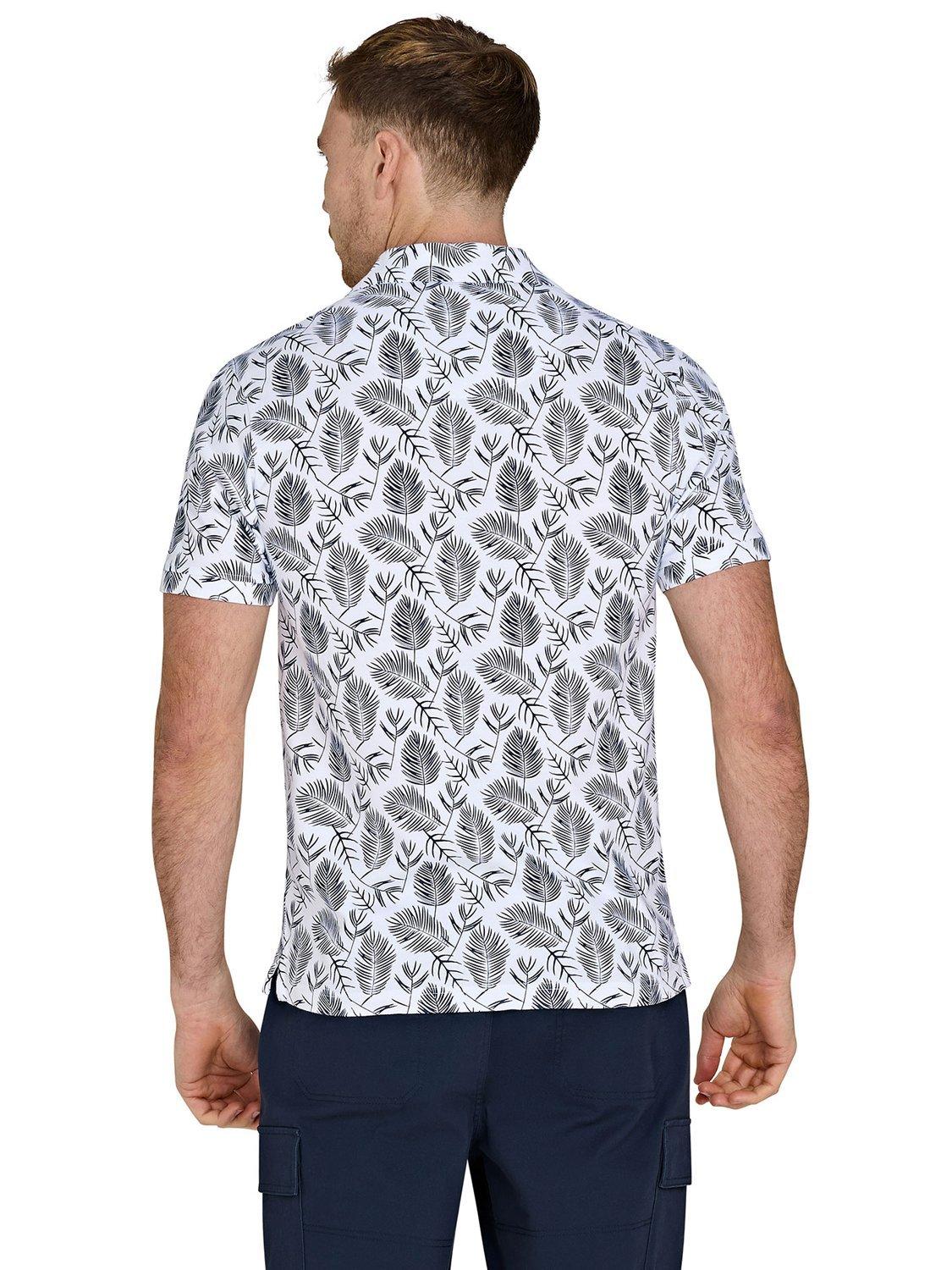 Product image 3 of 6, which shows Raging Bull Cotton Regular Fit Floral Print Polo Shirt, Navy, S