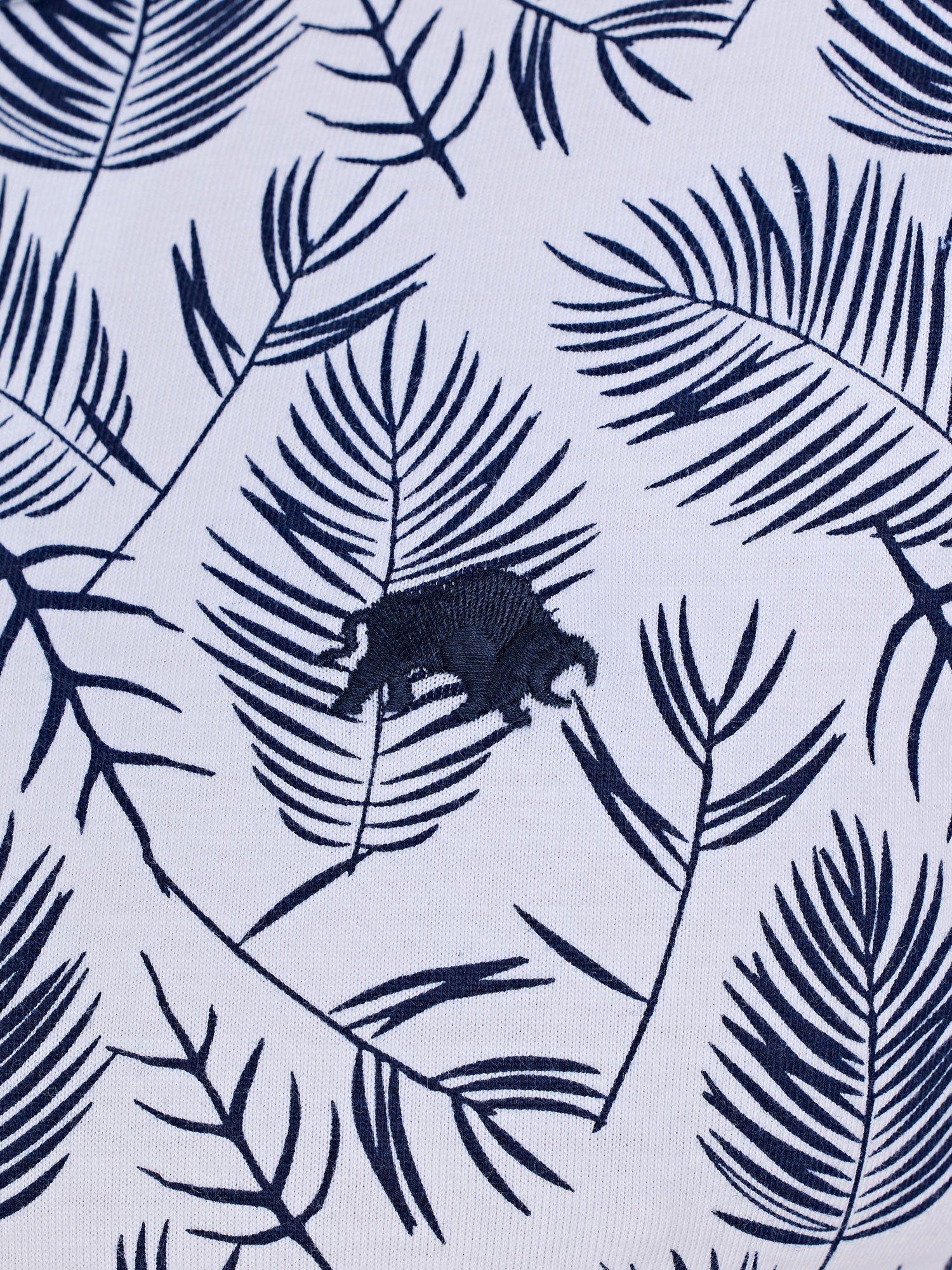 Product image 5 of 6, which shows Raging Bull Cotton Regular Fit Floral Print Polo Shirt, Navy, S