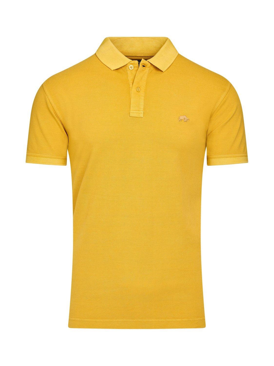 Product image 2 of 7, which shows Raging Bull Cotton Regular Fit Garment Dyed Pique Polo Shirt, Yellow, S