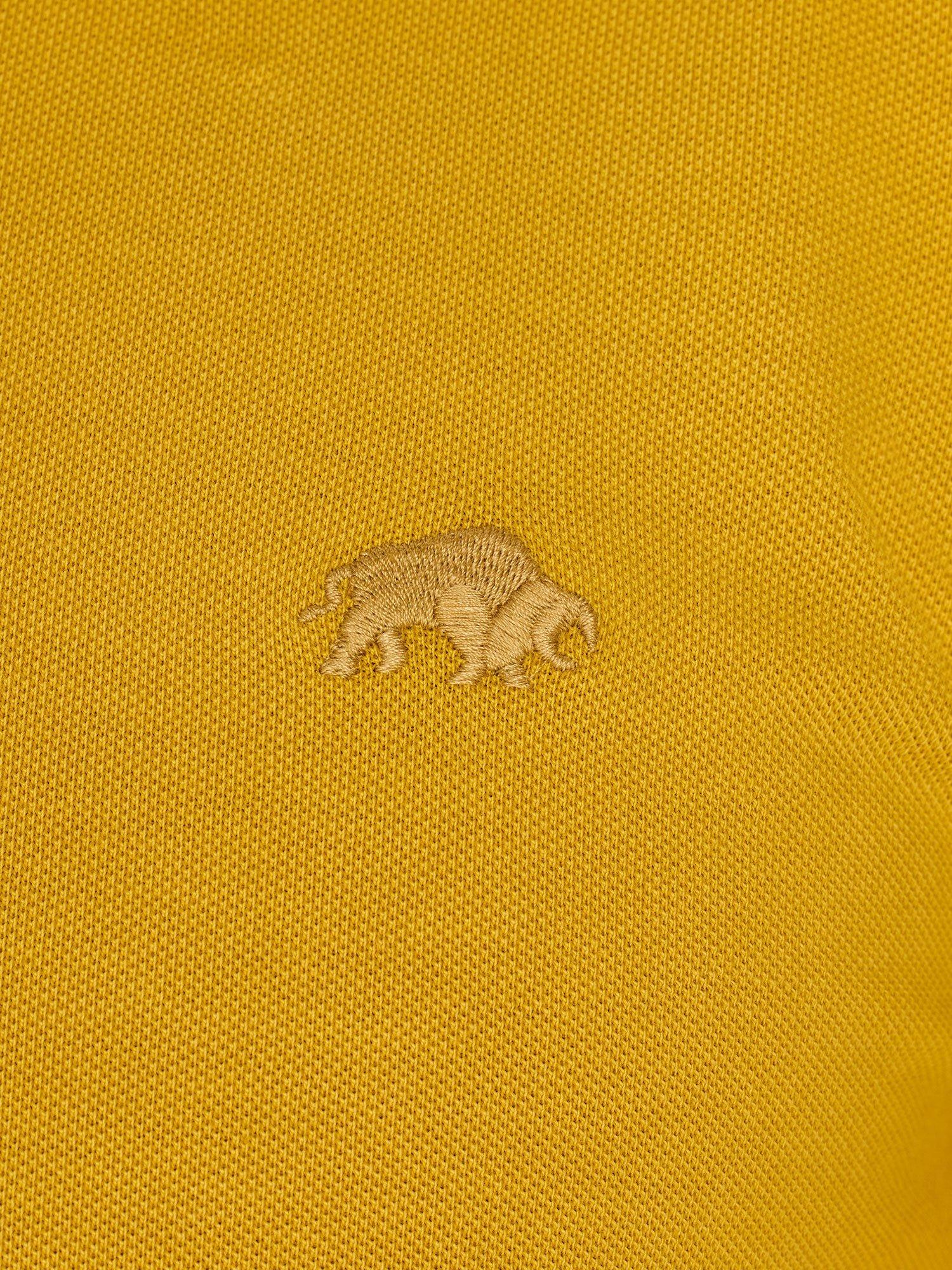 Product image 6 of 7, which shows Raging Bull Cotton Regular Fit Garment Dyed Pique Polo Shirt, Yellow, S