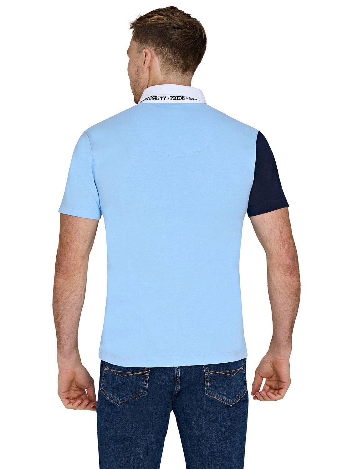 Product image 3 of 8, which shows Raging Bull Harlequin Rugby Shirt, Sky Blue/Multi, S
