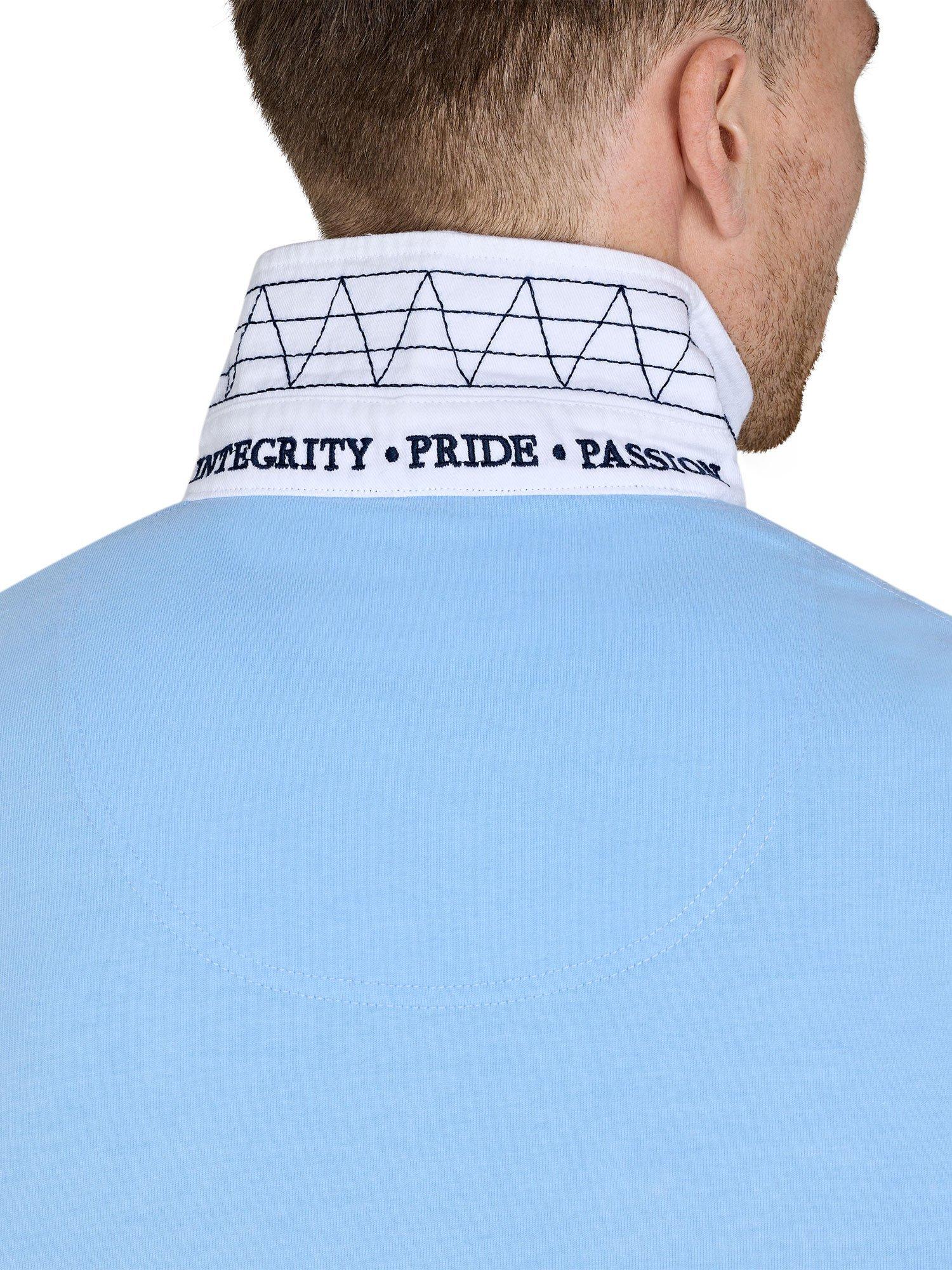 Product image 6 of 8, which shows Raging Bull Harlequin Rugby Shirt, Sky Blue/Multi, S
