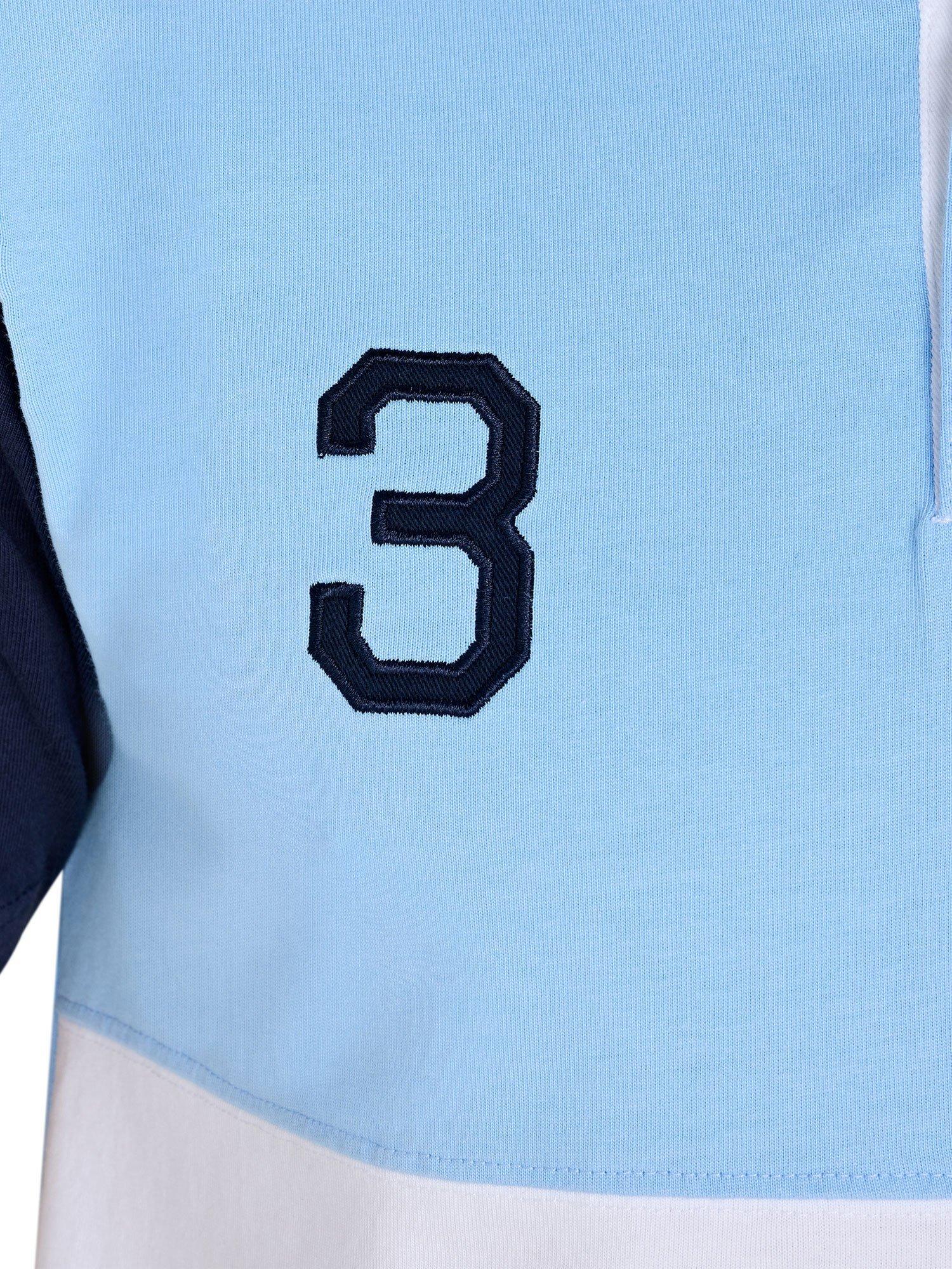 Product image 7 of 8, which shows Raging Bull Harlequin Rugby Shirt, Sky Blue/Multi, S