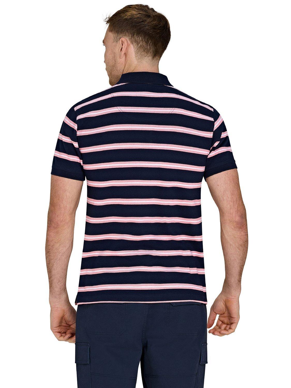 Product image 3 of 7, which shows Raging Bull Classic Triple Stripe Birdseye Polo Shirt, Pink/Multi, S