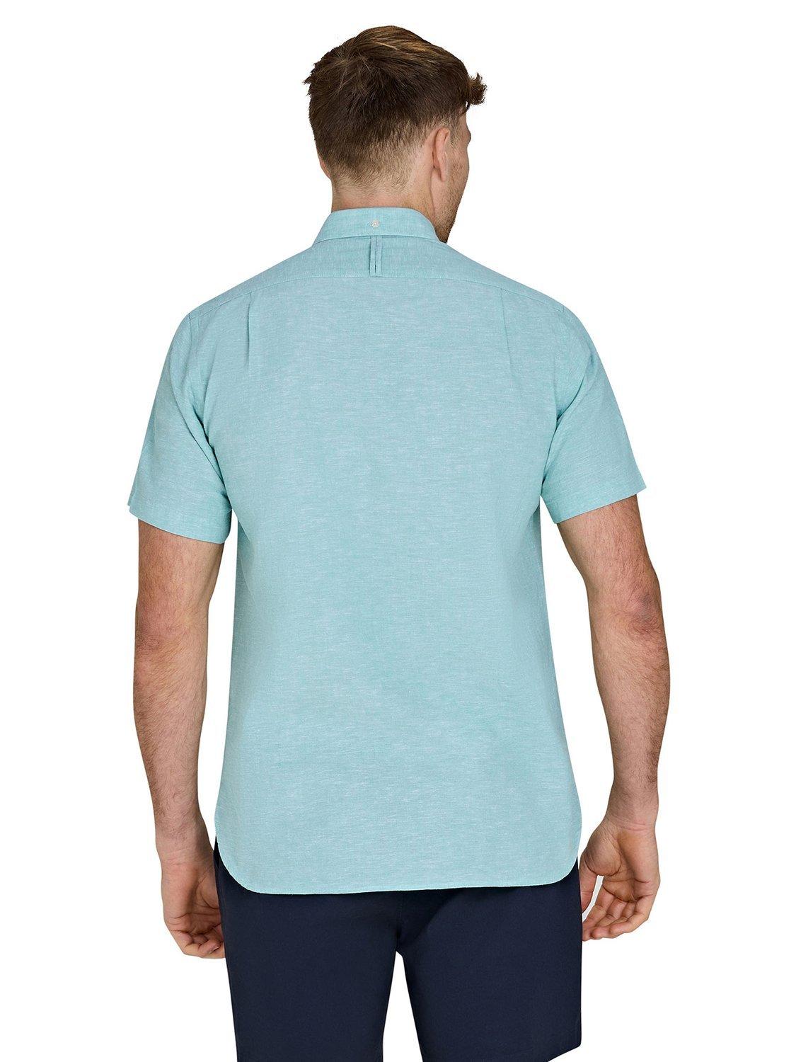 Product image 3 of 8, which shows Raging Bull Classic Short Sleeve Linen Blend Shirt, Apple Green, S