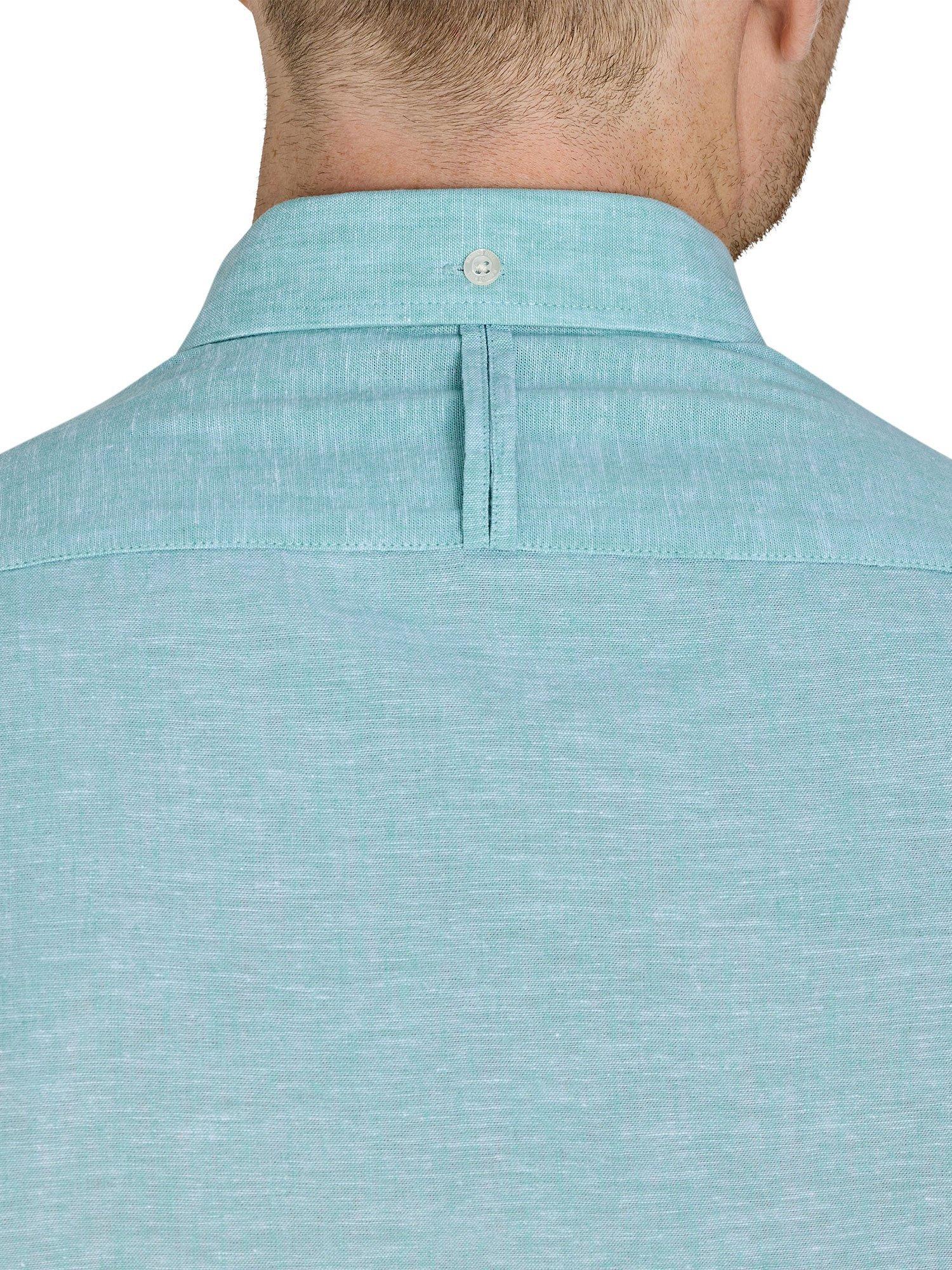 Product image 7 of 8, which shows Raging Bull Classic Short Sleeve Linen Blend Shirt, Apple Green, S