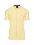Raging Bull Classic Short Sleeve Linen Blend Shirt, Lemon
