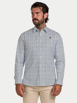 Raging Bull Cotton Regular Fit Floral Shirt, Sky Blue, Sky Blue