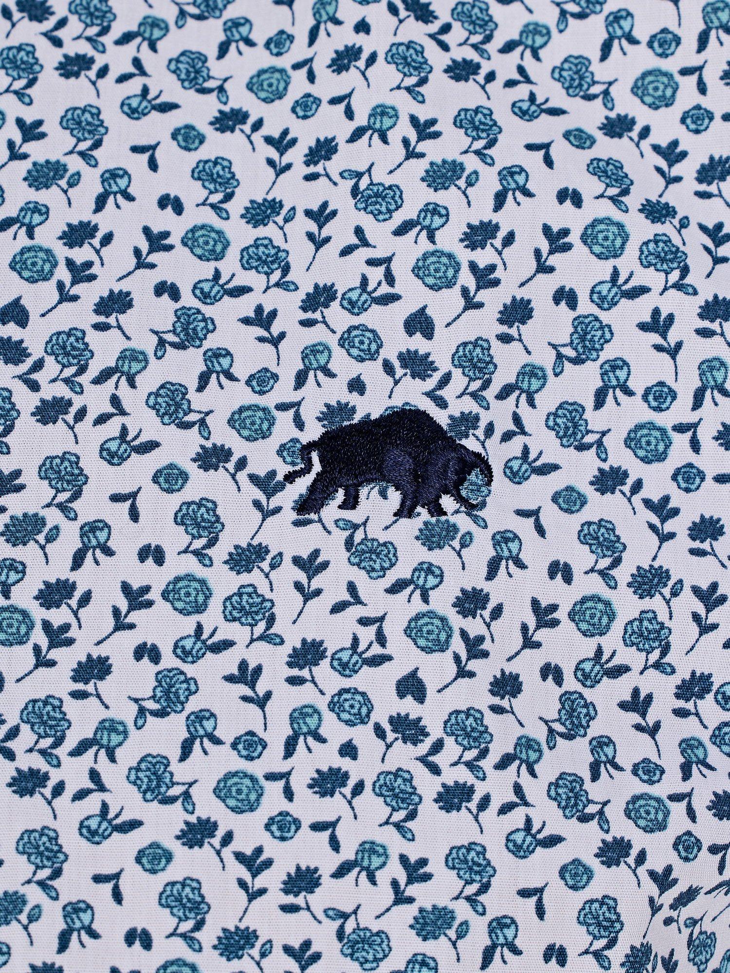Product image 4 of 6, which shows Raging Bull Cotton Regular Fit Floral Shirt, Sky Blue, S
