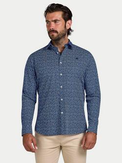 Raging Bull Cotton Regular Fit Floral Shirt, Navy, Navy
