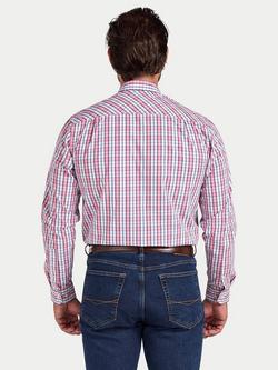 Raging Bull Cotton Regular Fit Check Shirt, Pink/Multi - view 2, Pink/Multi