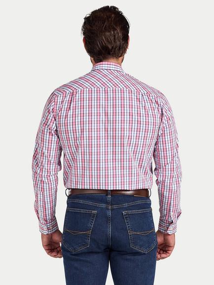 Raging Bull Cotton Regular Fit Check Shirt, Pink/Multi - view 2, Pink/Multi