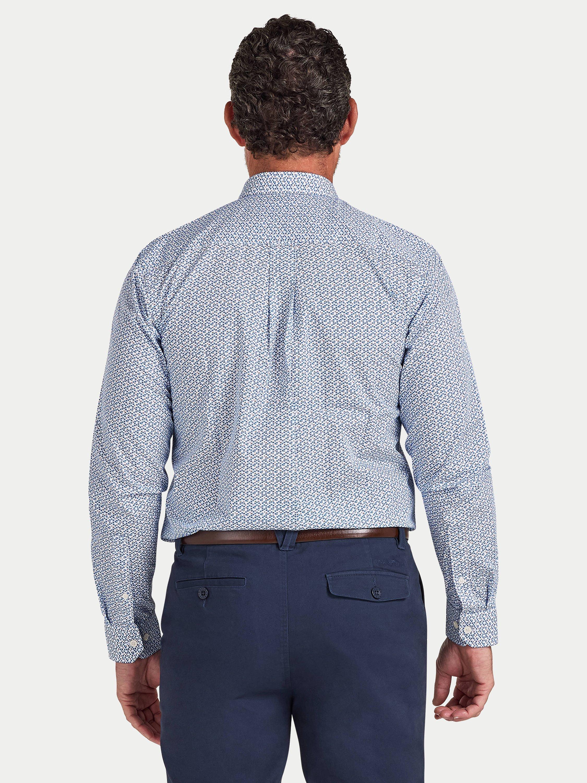 Product image 2 of 8, which shows Raging Bull Cotton Regular Fit Geometric Shirt, White/Multi, S