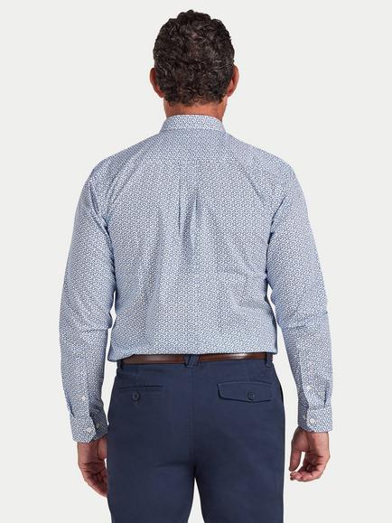 Raging Bull Cotton Regular Fit Geometric Shirt, White/Multi - view 2, White/Multi