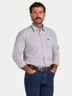 Raging Bull Cotton Regular Fit Check Shirt, Purple/Multi, Purple/Multi