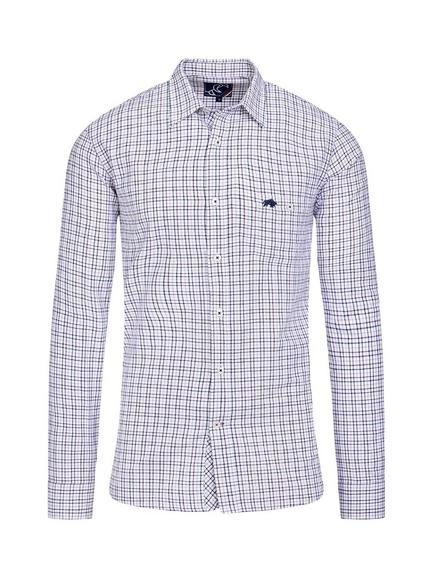 Raging Bull Cotton Regular Fit Check Shirt, Purple/Multi - view 2, Purple/Multi