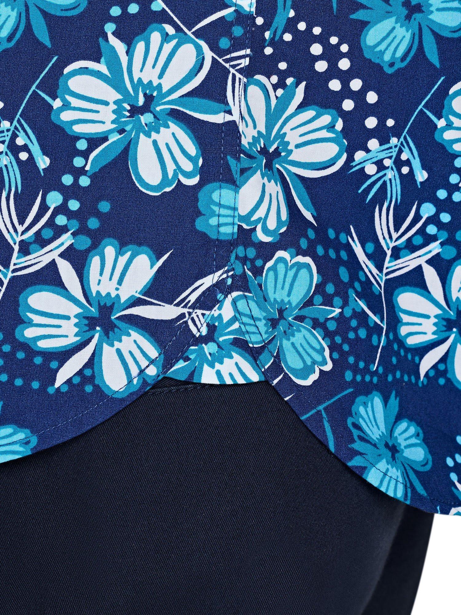 Product image 6 of 7, which shows Raging Bull Cotton Regular Fit Floral Shirt, Navy/Multi, S