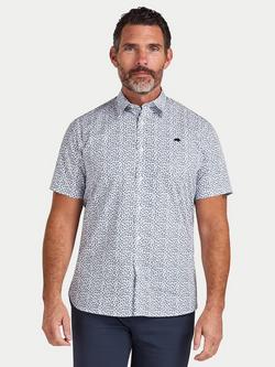 Raging Bull Cotton Regular Fit Floral Shirt, Sky Blue/Multi, Sky Blue/Multi