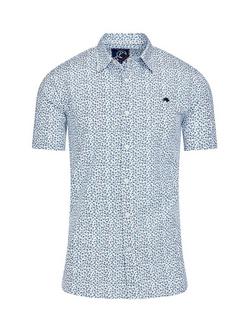 Raging Bull Cotton Regular Fit Floral Shirt, Sky Blue/Multi - view 2, Sky Blue/Multi