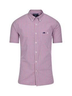 Raging Bull Short Sleeve Check Shirt, Red/Multi - view 2, Red/Multi