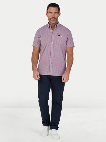Raging Bull Short Sleeve Check Shirt, Red/Multi - view 2, Red/Multi