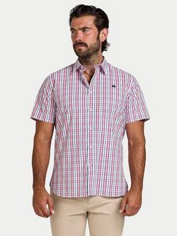 Raging Bull Cotton Regular Fit Check Shirt, Pink/Multi, Pink/Multi