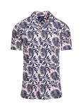 Raging Bull Cotton Regular Fit Palm Leaf Print Shirt, Navy/Multi, Navy/Multi
