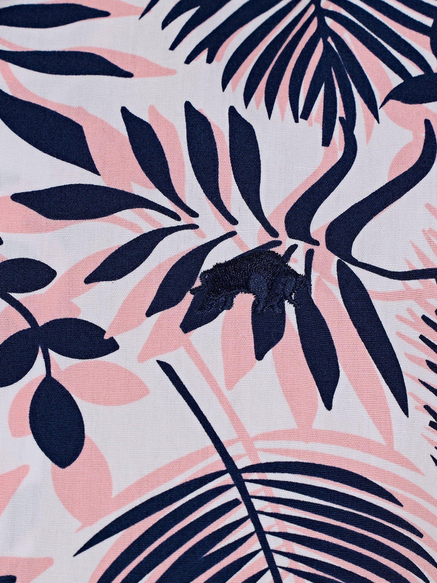 Product image 5 of 8, which shows Raging Bull Cotton Regular Fit Palm Leaf Print Shirt, Navy/Multi, S