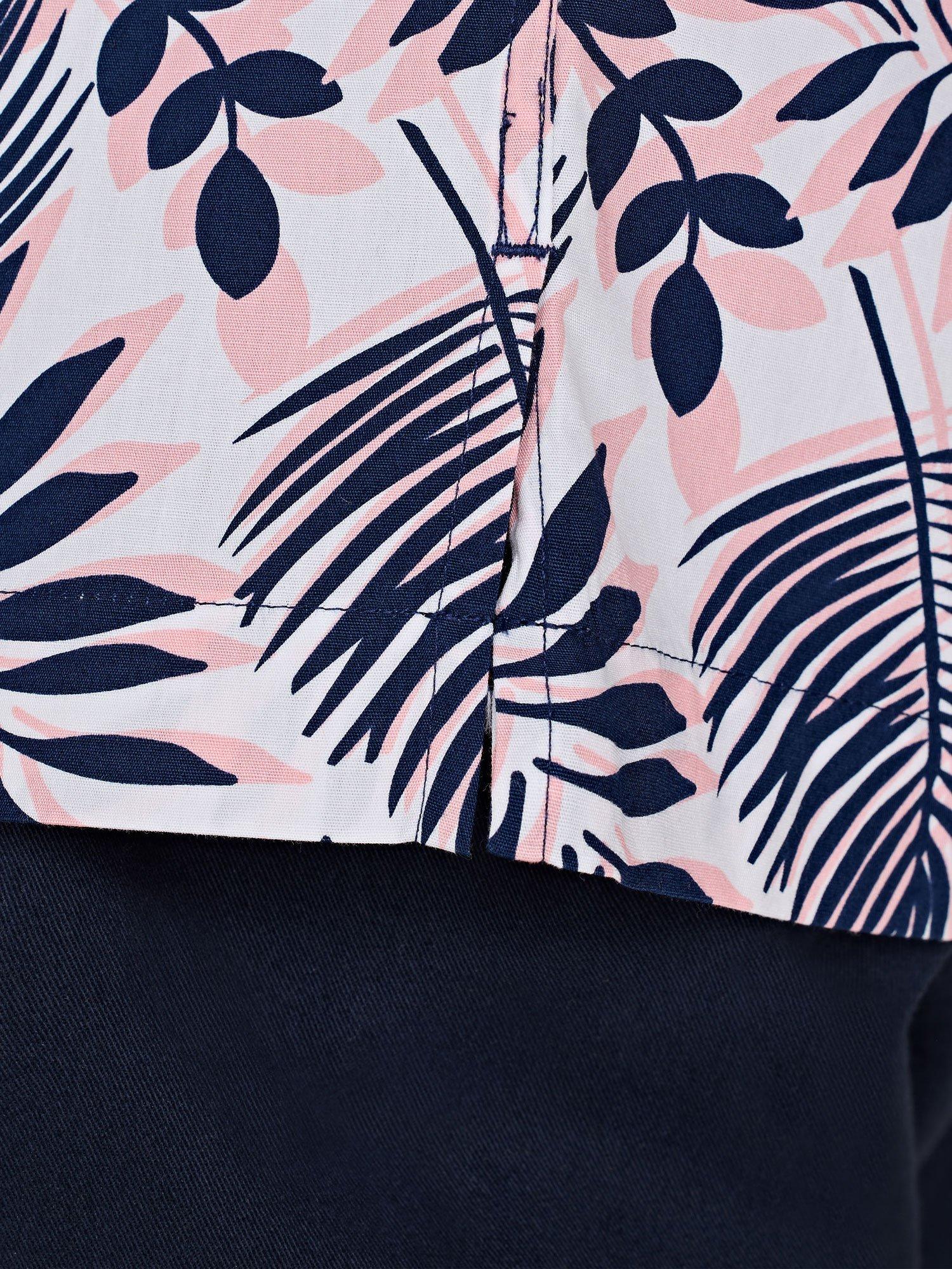 Product image 7 of 8, which shows Raging Bull Cotton Regular Fit Palm Leaf Print Shirt, Navy/Multi, S