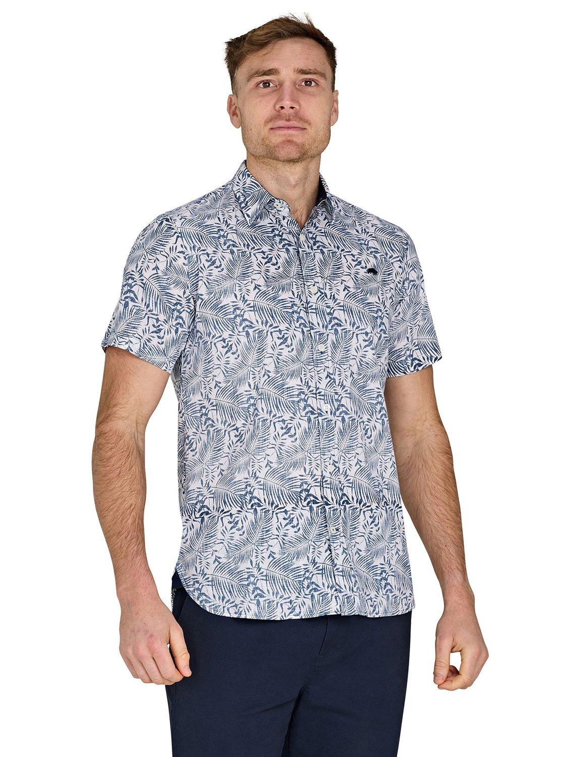 Product image 1 of 8, which shows Raging Bull Short Sleeve Floral Shirt, Navy/Multi, S