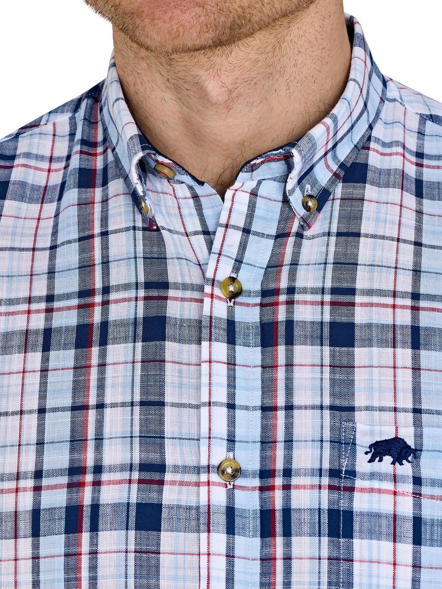 Product image 3 of 7, which shows Raging Bull Short Sleeve Large Check Shirt, Navy/Multi, S