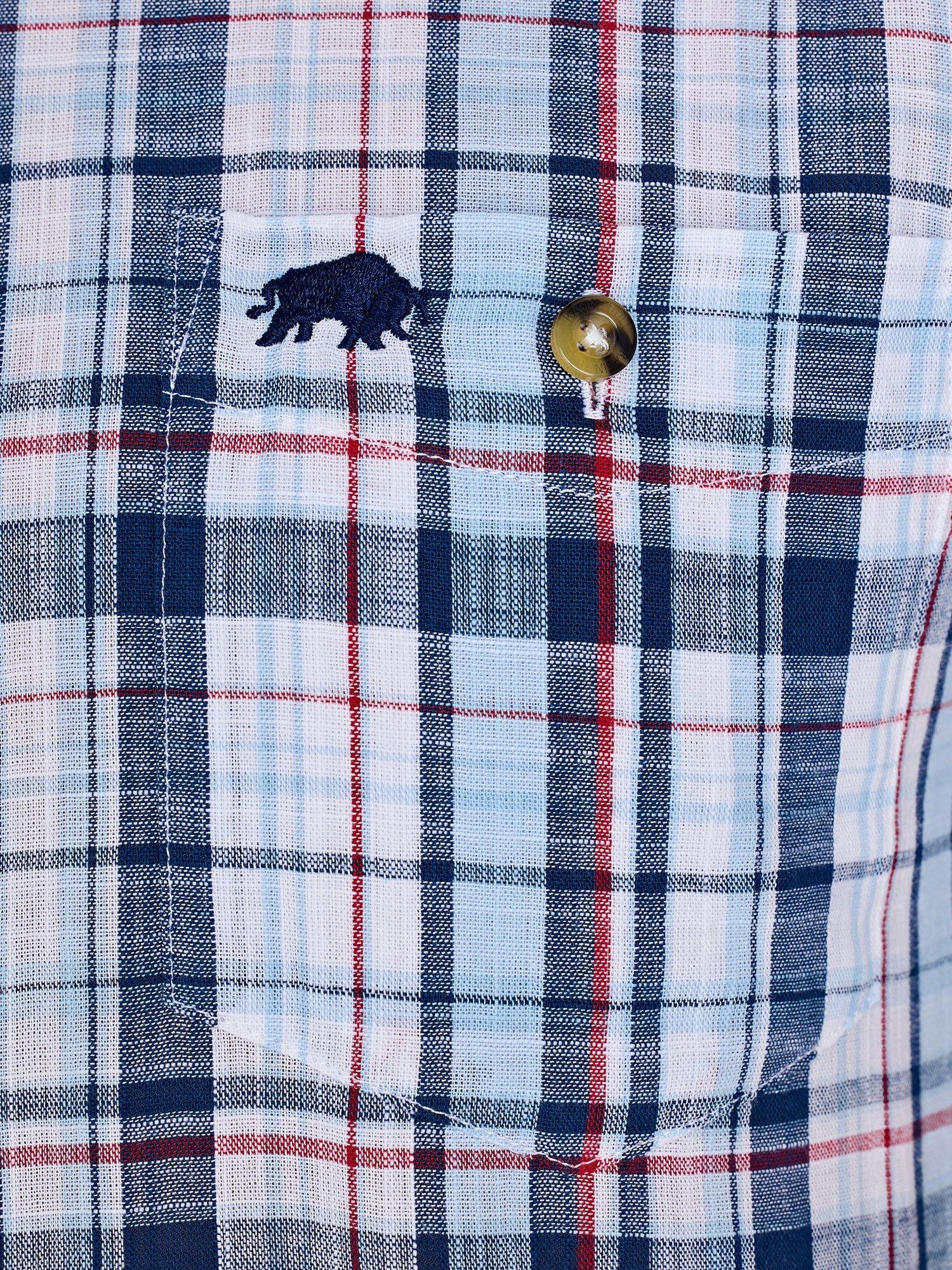 Product image 5 of 7, which shows Raging Bull Short Sleeve Large Check Shirt, Navy/Multi, S