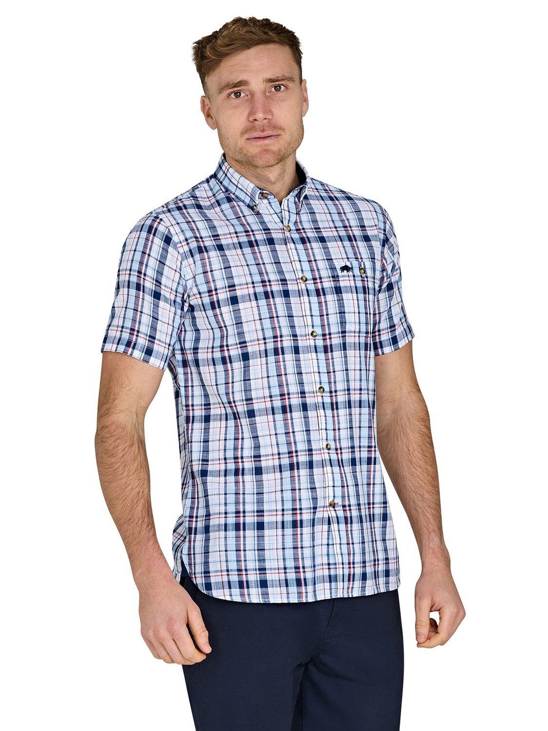 Product image 7 of 7, which shows Raging Bull Short Sleeve Large Check Shirt, Navy/Multi, S