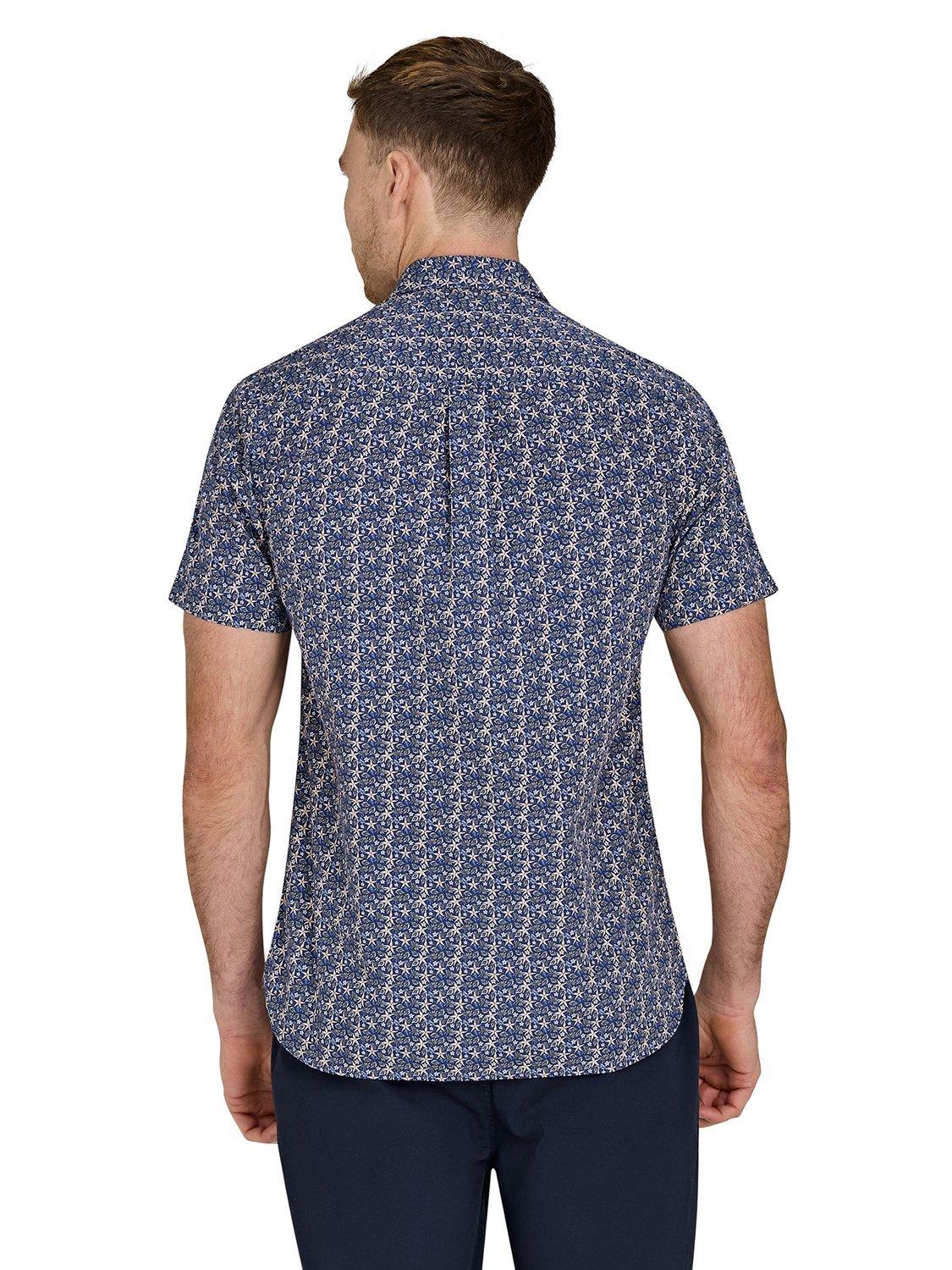 Product image 3 of 8, which shows Raging Bull Cotton Regular Fit Tropical Print Shirt, Navy/Multi, S
