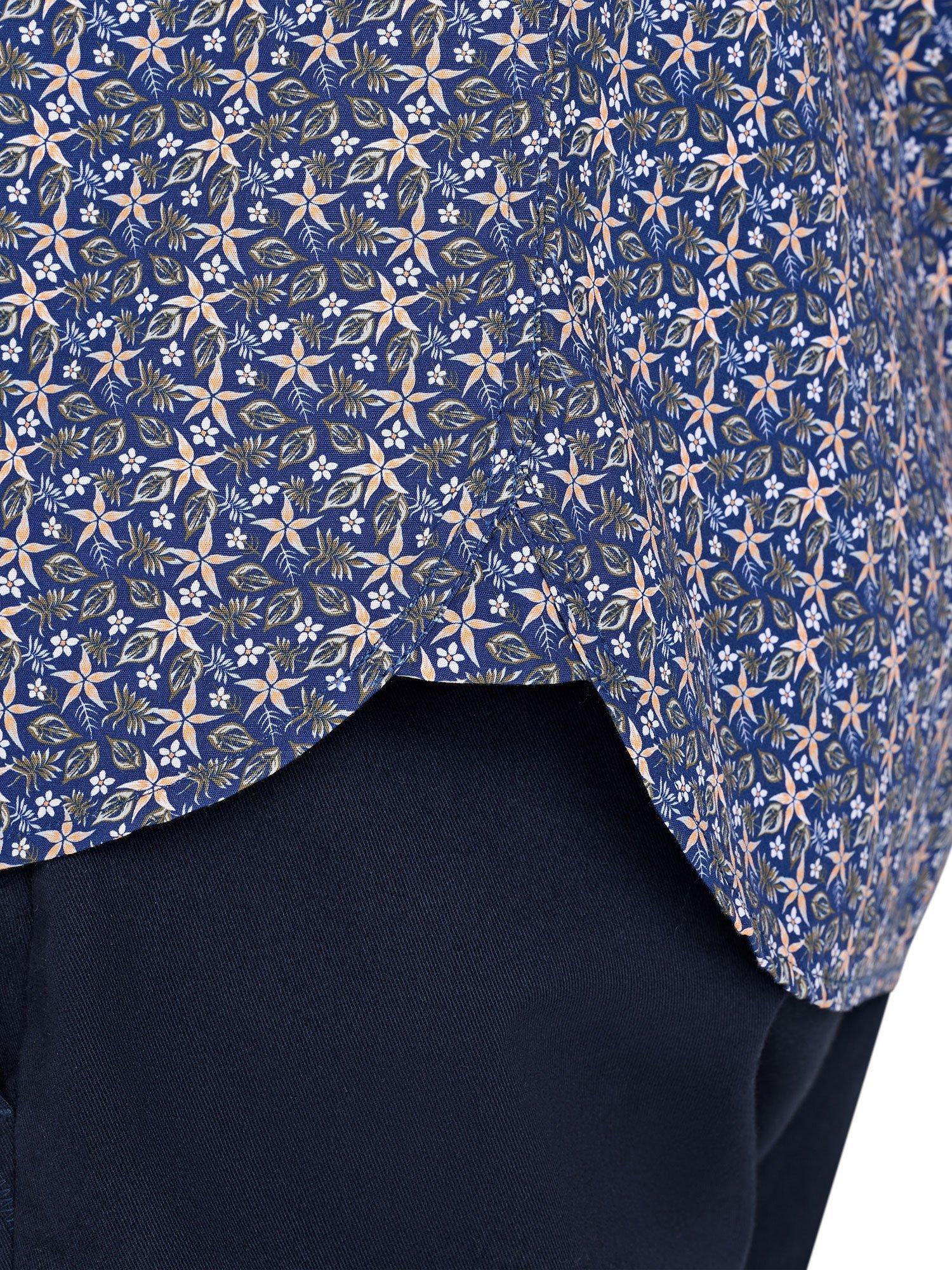 Product image 7 of 8, which shows Raging Bull Cotton Regular Fit Tropical Print Shirt, Navy/Multi, S