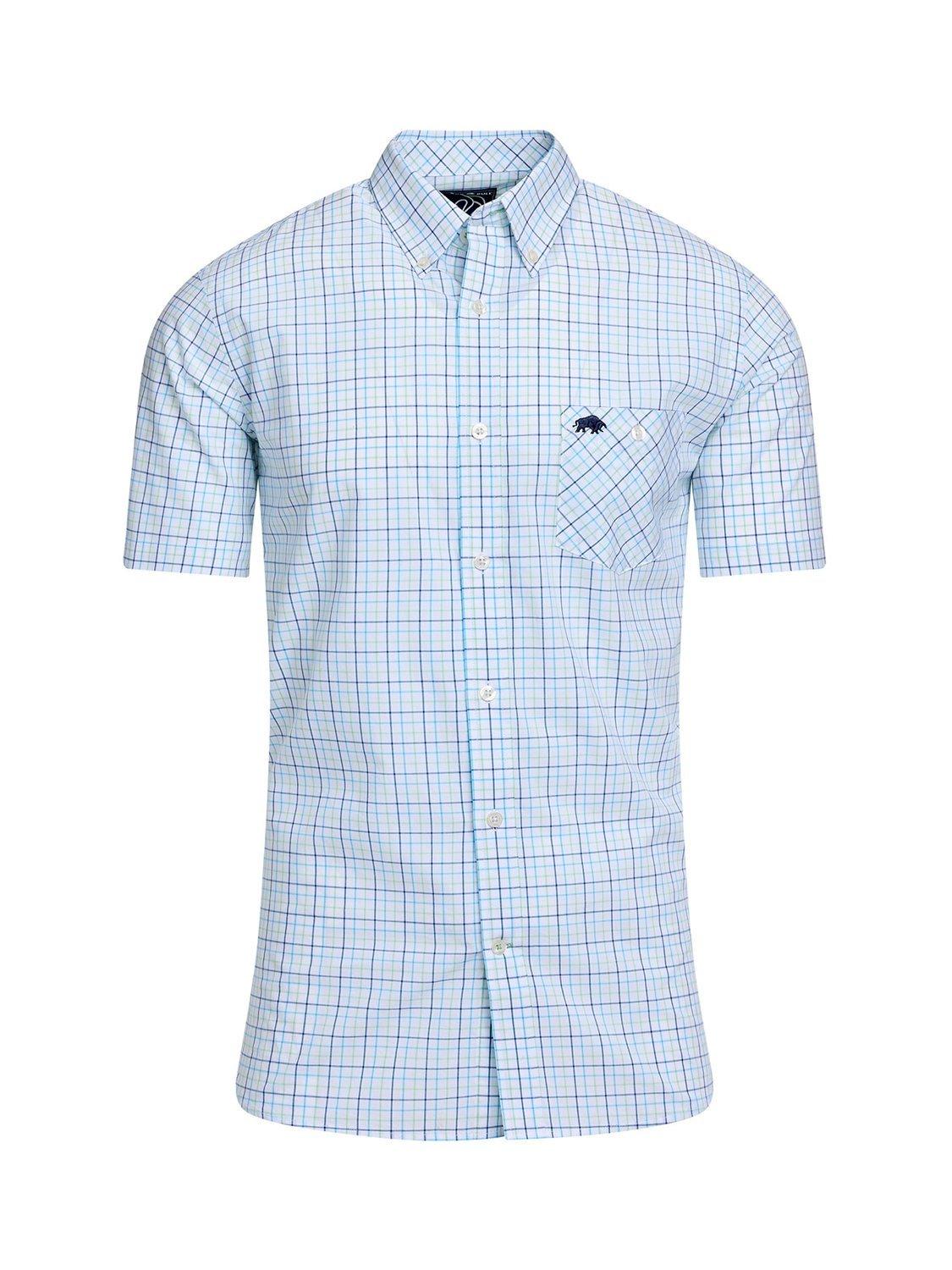 Product image 2 of 7, which shows Raging Bull Cotton Short Sleeve Window Pane Shirt, White/Multi, S