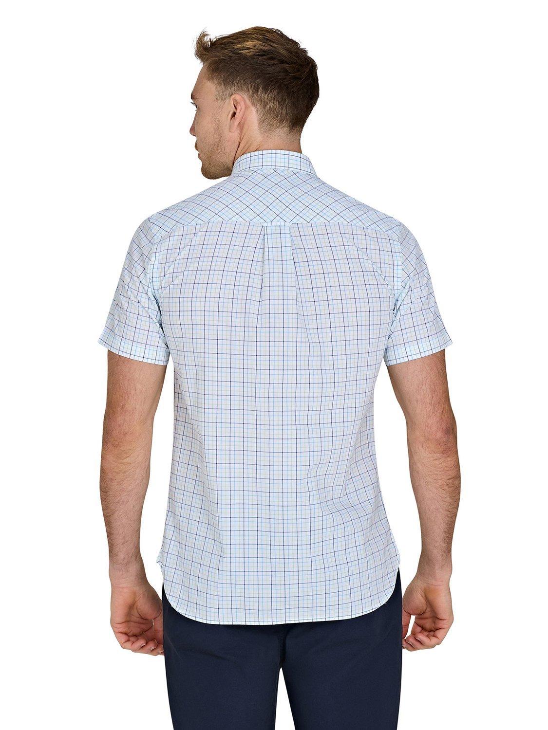 Product image 3 of 7, which shows Raging Bull Cotton Short Sleeve Window Pane Shirt, White/Multi, S