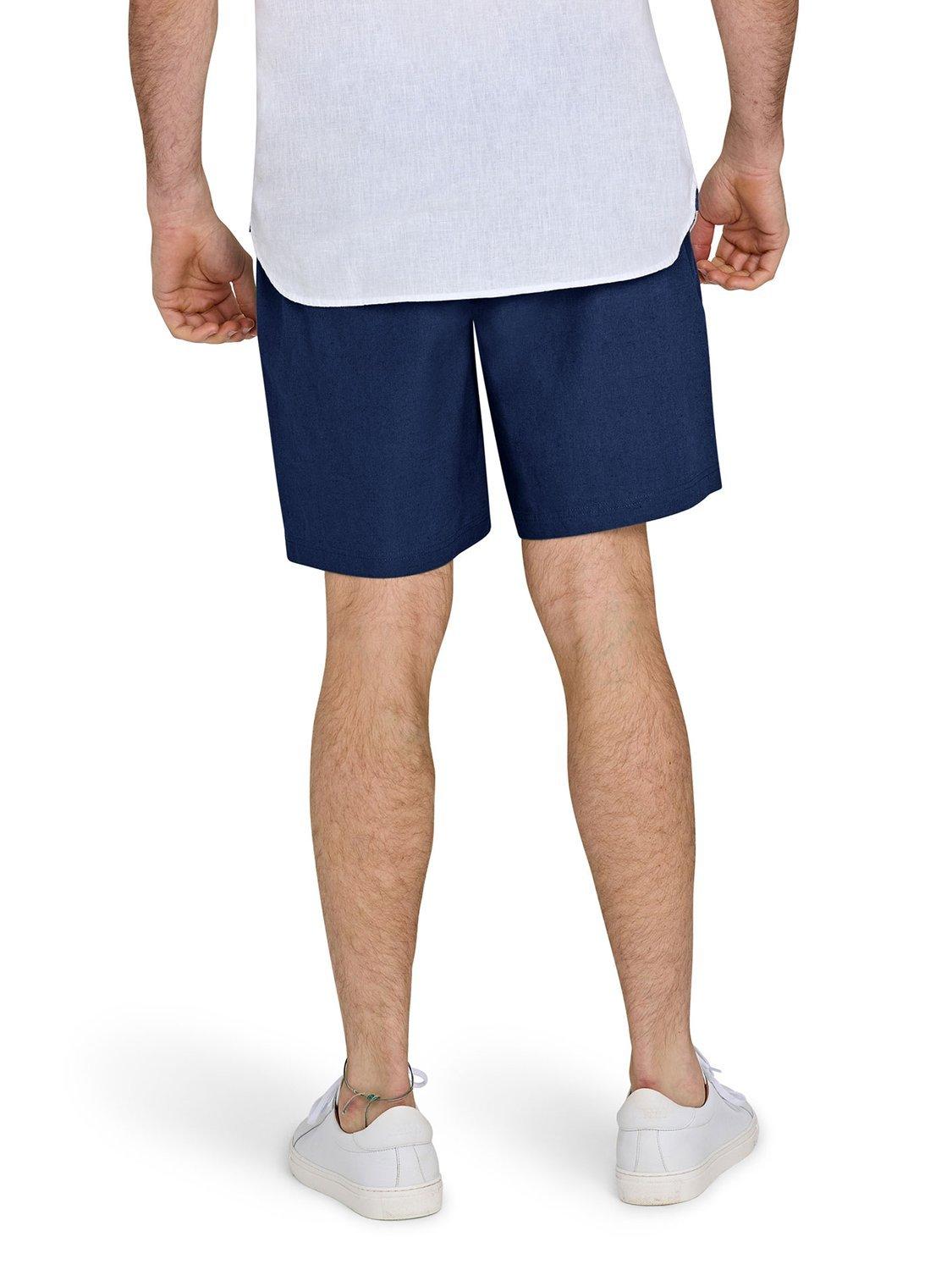 Product image 3 of 4, which shows Raging Bull Stretch Waist Linen Blend Shorts, Navy, S