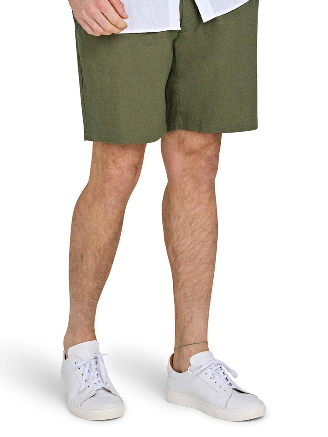 Product image 1 of 4, which shows Raging Bull Linen Cotton Blend Shorts, Olive, S