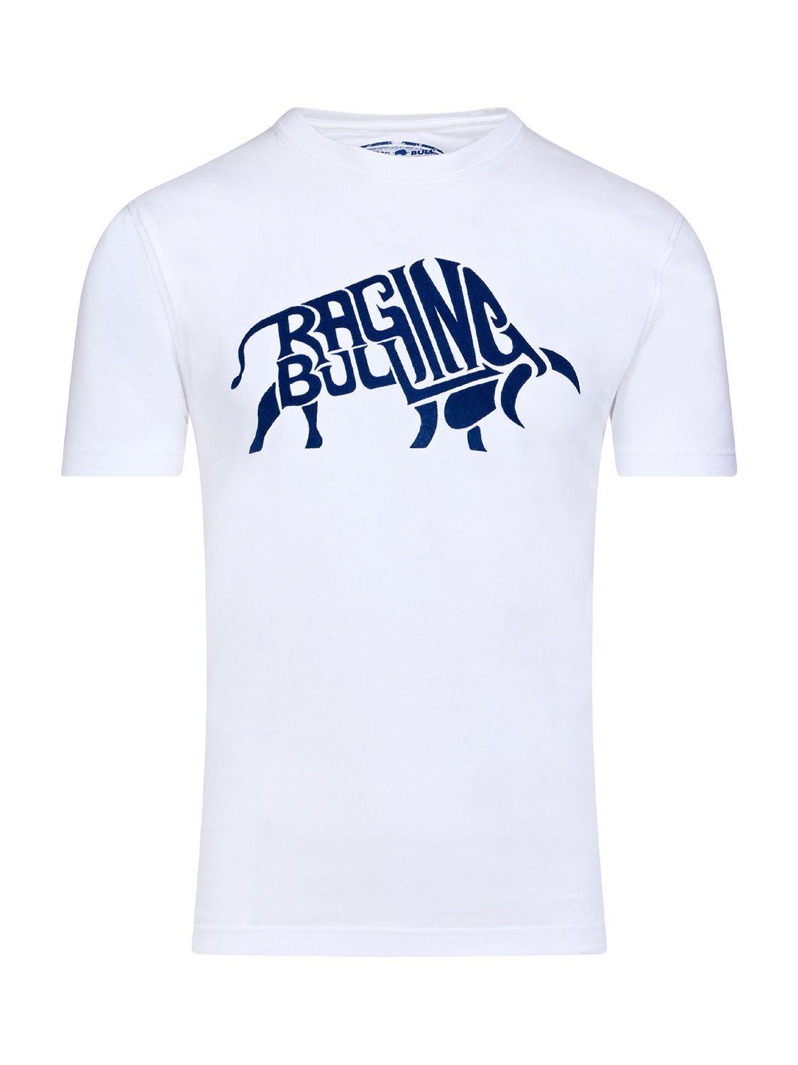 Product image 2 of 6, which shows Raging Bull Flock Cotton Regular Fit Short Sleeve Logo T-Shirt, White, S