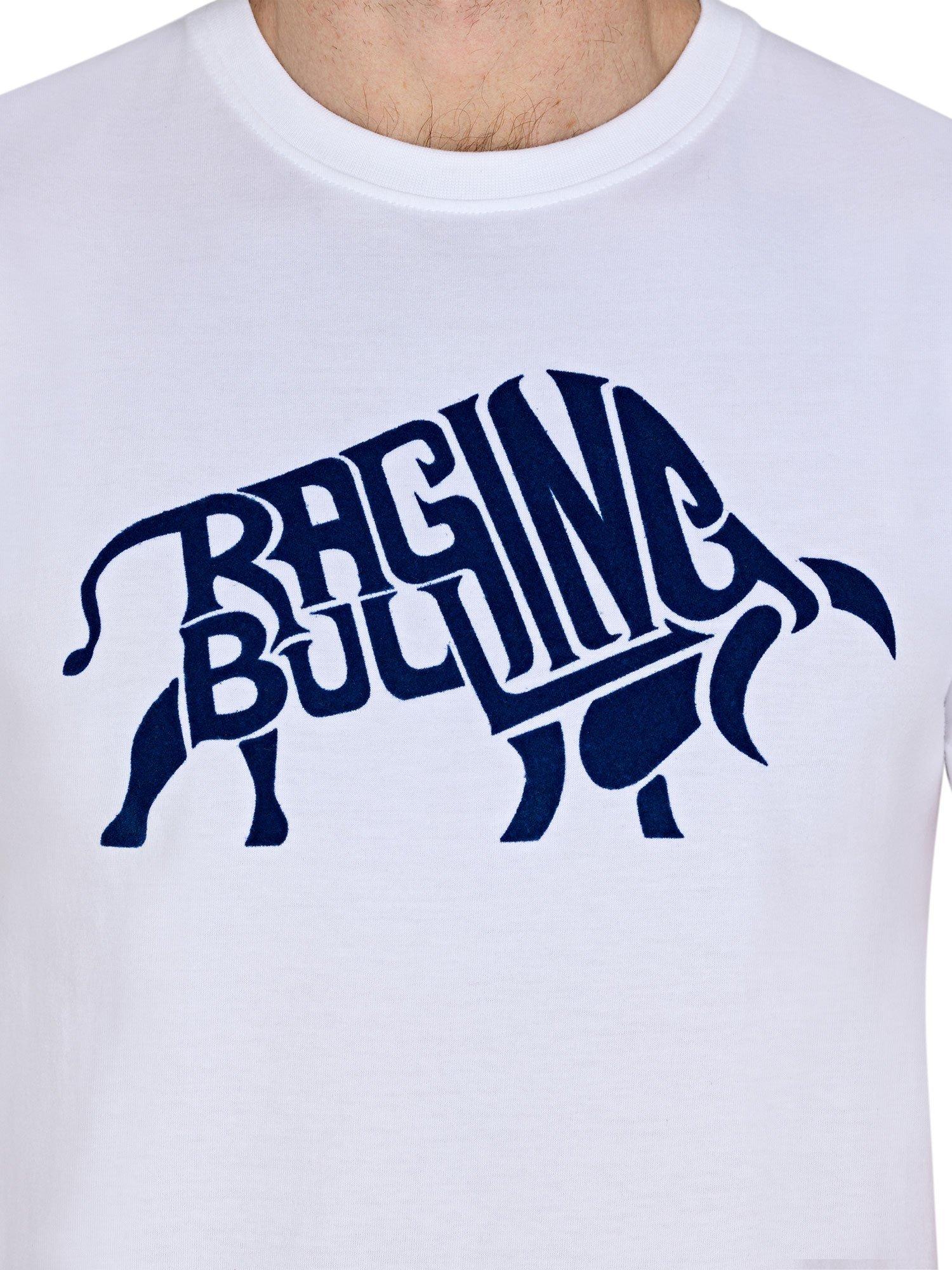 Product image 4 of 6, which shows Raging Bull Flock Cotton Regular Fit Short Sleeve Logo T-Shirt, White, S