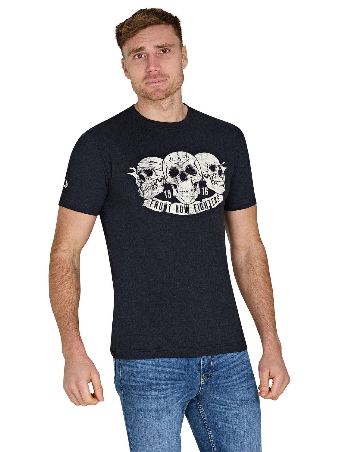 Product image 6 of 6, which shows Raging Bull Cotton Blend Regular Fit Front Row Fighters T-Shirt, Black, S