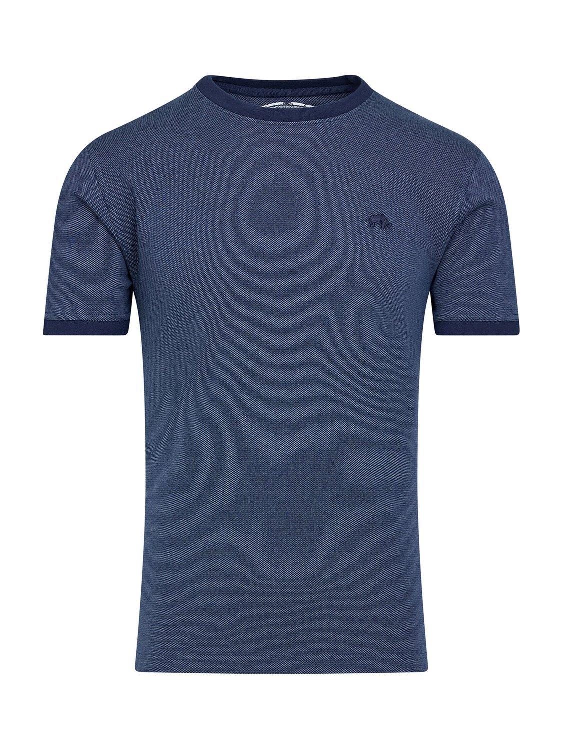Product image 2 of 5, which shows Raging Bull Cotton Regular Fit Short Sleeve Ringer T-Shirt, Navy, S